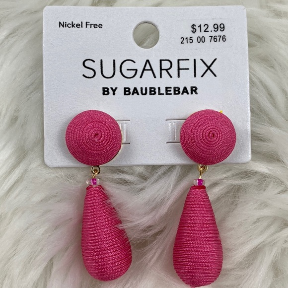 BaubleBar Jewelry - 4/$20 SugarFix by BaubleBar Pink String Wrapped Drop Earrings